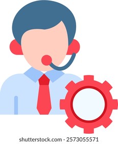 It Support Icon Flat Vector Illustration