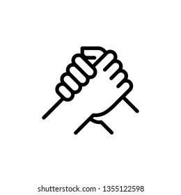 Support icon. Friendship icon. Handshake of business partners sign. Human greeting symbol. Trendy Flat style for graphic design, Web site, UI. EPS10. - Vector illustration