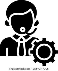 It Support Icon Glyph Vector Illustration