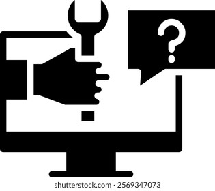 It Support Icon Glyph Vector Illustration