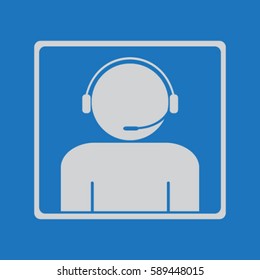 Support icon, helpline vector illustration
