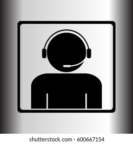 Support icon, helpline vector illustration