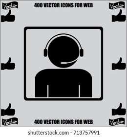 Support icon, helpline vector illustration