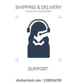 support icon. high quality filled support icon on white background. from shipping delivery collection flat trendy vector support symbol. use for web and mobile