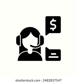 Support-Symbol, isolierte Glyphe-Symbol-Design eCommerce