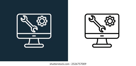 ele suporta ícone isolado em cores brancas e pretas. ele suporta contorno ícone vetorial linear da coleção de inteligência artificial para aplicativos móveis, web e ui.