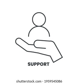 Support Icon Is Isolated Vector Design For Safety Leadership Concept In Human Resource Management Or Hr. Supporting Or Help The Staff Or Client Is A Key Skill For Leader Or Change Agent Relationship  