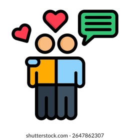 Support Icon Lineal Color Vector Illustration