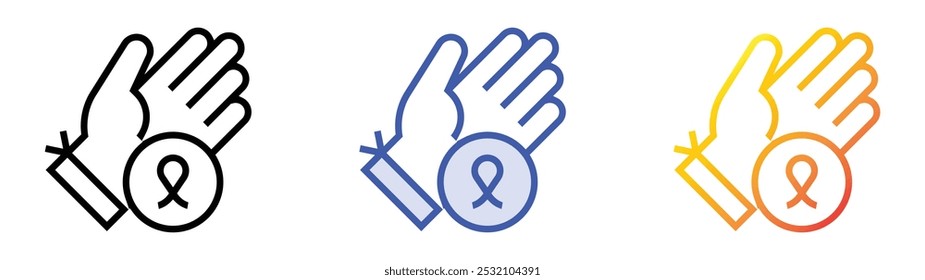 support icon. Linear, Blue Fill and Gradient Style Design Isolated On White Background