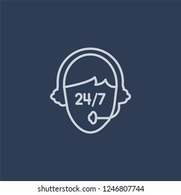 Support icon. Support linear design concept from Delivery and logistic collection. Simple element vector illustration on dark blue background.