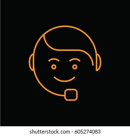 Support icon. Linear style. Isolated vector.