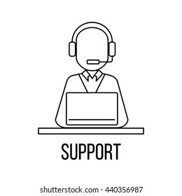 Support icon or logo line art style. Vector Illustration.