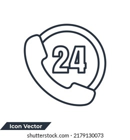 support icon logo vector illustration. 24 7 hotline symbol template for graphic and web design collection