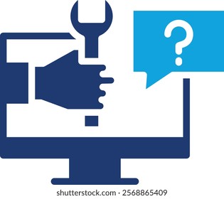 It Support Icon Mixed Vector Illustration