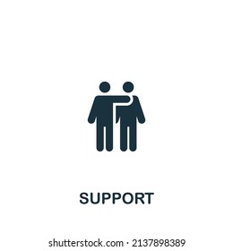 Support icon. Monochrome simple icon for templates, web design and infographics