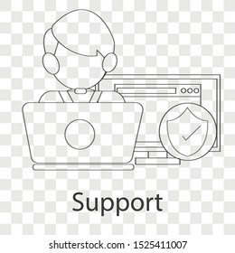 Support  icon on transparency background. Expertise creative idea design. Line vector illustration use for your project.