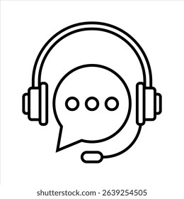 Support icon. Outline style. Vector.