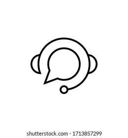 ilustración vectorial de contorno de icono de soporte. aislado sobre fondo blanco