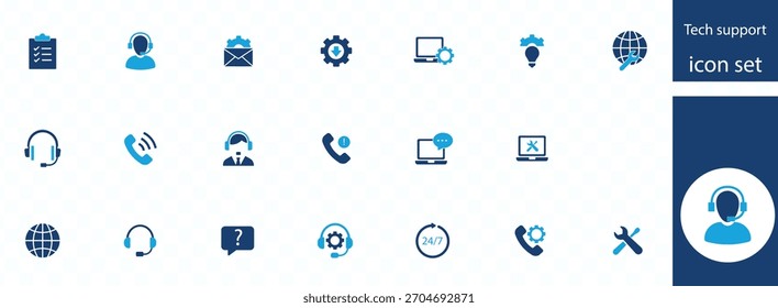 Support icon set. Containing customer service, help, call center, hotline, feedback, response, helpline, assistance, technical support and more.