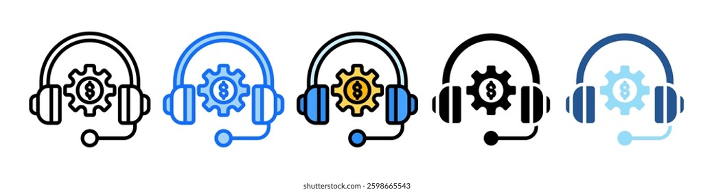 Support Icon Set Multiple Style Collection