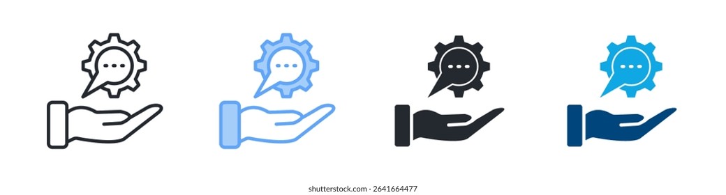 Support Icon Set Multiple Style. Design In Outline, Blue, Glyph, Dualtone