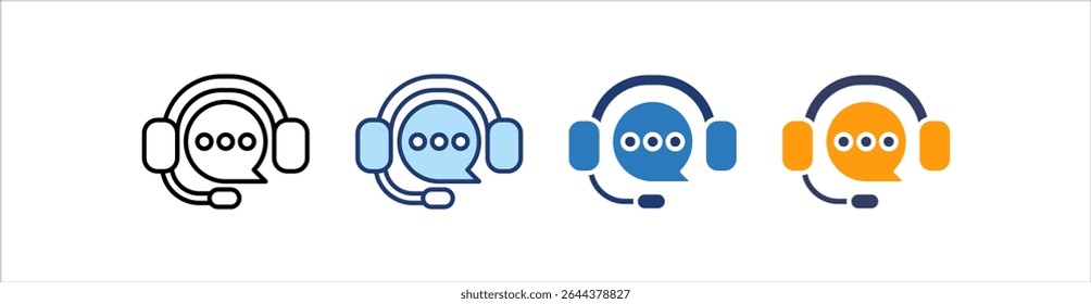 Support Icon Set Multiple Style Collection