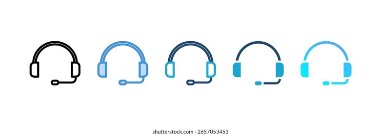 Support icon set multiple style collection