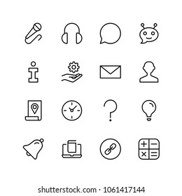 Support icon set. Single high quality outline symbol of info for web design or mobile app. Thin line signs for design logo, visit card, etc. Outline logo of support