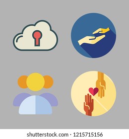 support icon set. vector set about cloud computing, group and charity icons set.