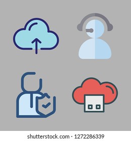 support icon set. vector set about cloud computing, telemarketer and insurance icons set.