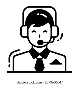 support icon, single avatar vector illustration