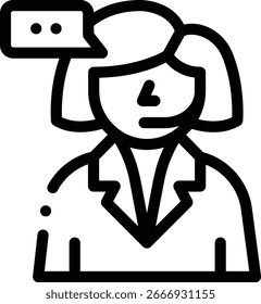 Icono de Asistencia. Diseño De Estilo Lineal Delgado Aislado Sobre Fondo Blanco
