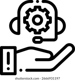 ícone de suporte. Design De Estilo Linear Fino Isolado Em Plano De Fundo Branco