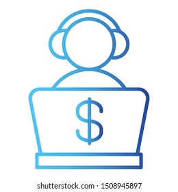 Support Icon, Vector Illustration, Business Outline