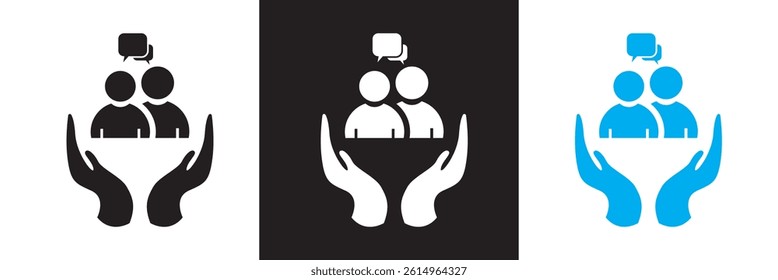 Support  icon. Vector for websites, mobile interfaces, presentations, banner, visual branding etc. Vector illustration. isolated on white and black background. EPS 10