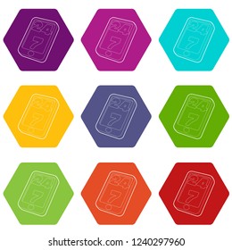 Support icons 9 set coloful isolated on white for web