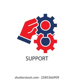 support icons isolated on White Background. Flat style design