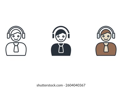 support icons isolated on White Background. Flat style design