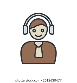 support icons isolated on White Background. Flat style design