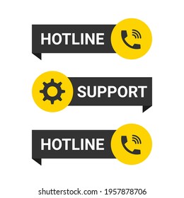 Support icons. Live chat icon. Online web support. Hotline icons. Vector illustration
