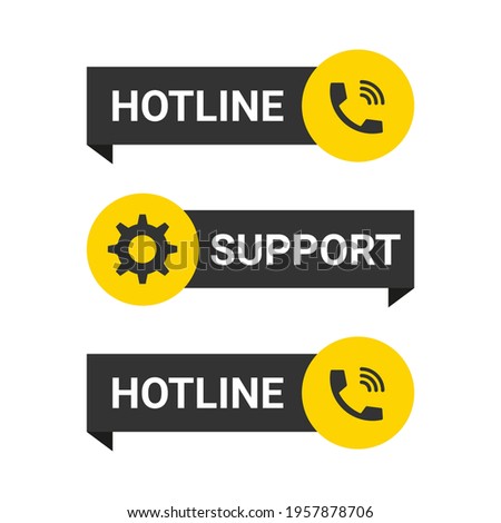 Support icons. Live chat icon. Online web support. Hotline icons. Vector illustration