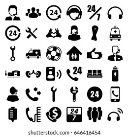 Support icons set. set of 36 support filled icons such as chair, ribbon, call, wrench, vice clamp, wrench and screwdriver, drop counter, kidney, heart tag, hand with heart