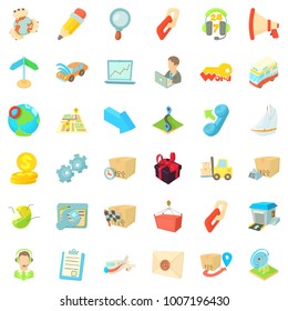 Support icons set. Cartoon style of 36 support vector icons for web isolated on white background