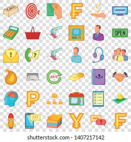 Support icons set. Cartoon style of 36 support vector icons for web for any design