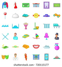 Support icons set. Cartoon style of 36 support vector icons for web isolated on white background