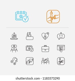 Support icons set. Export and support icons with bot, review and reception. Set of voting for web app logo UI design.