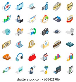 Its support icons set. Isometric style of 36 its support vector icons for web isolated on white background