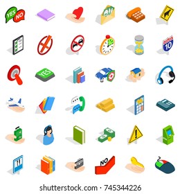 Support icons set. Isometric style of 36 support vector icons for web isolated on white background