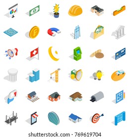 Support icons set. Isometric style of 36 support vector icons for web isolated on white background