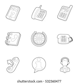 Support icons set. Outline illustration of 9 support vector icons for web